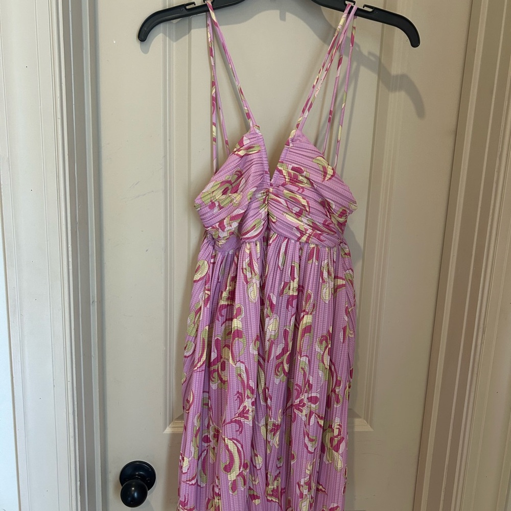Zara Pink and Green Strappy Dress